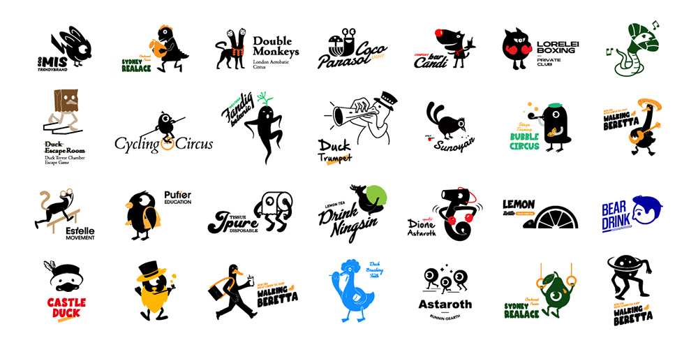 生动简洁！28款趣味卡通Logo设计