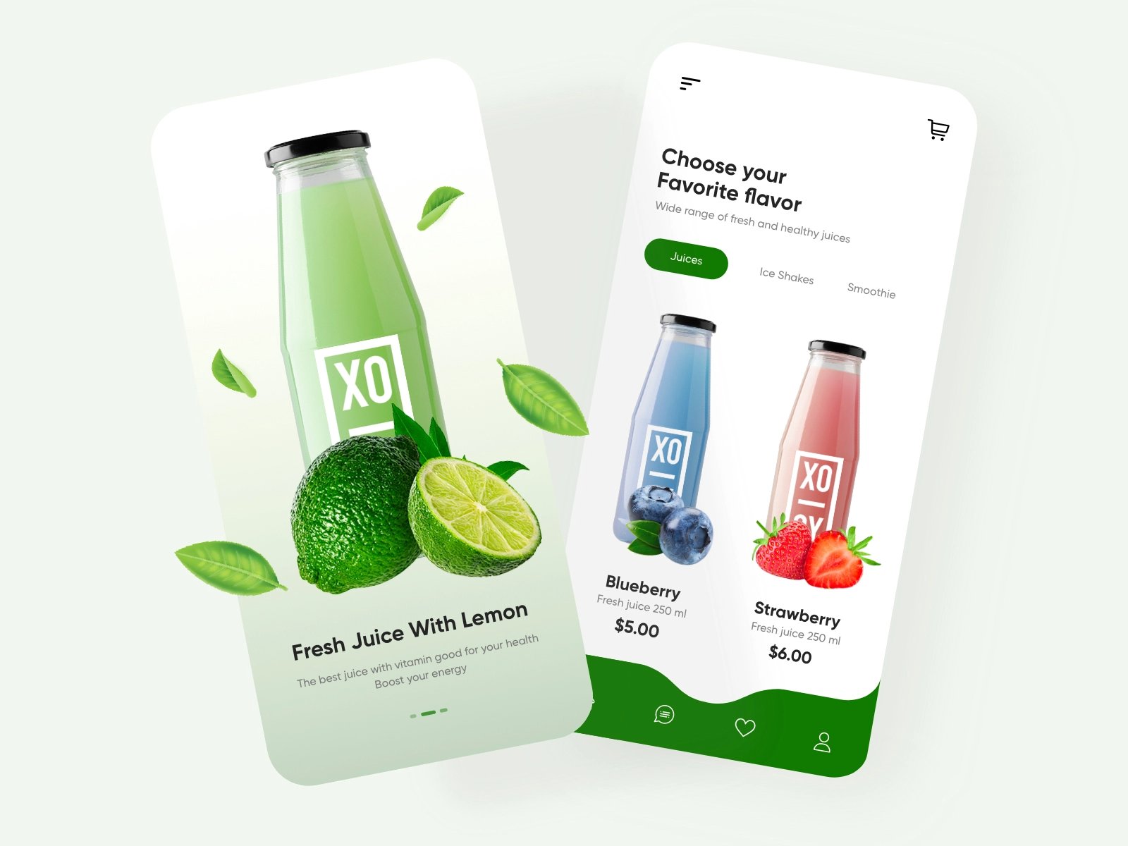 健康饮料！12组果汁产品APP界面设计灵感！