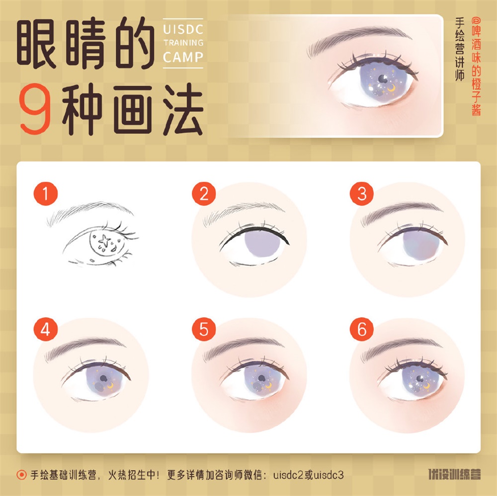 9种不同类型的眼睛的画法！