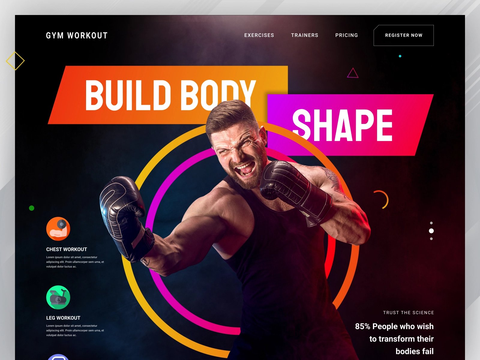 身体管理！12组健身行业WEB界面设计灵感
