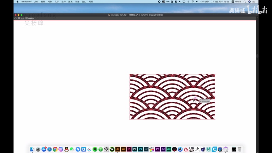 AI教程！教你绘制无缝衔接的国风鱼鳞纹背景图案