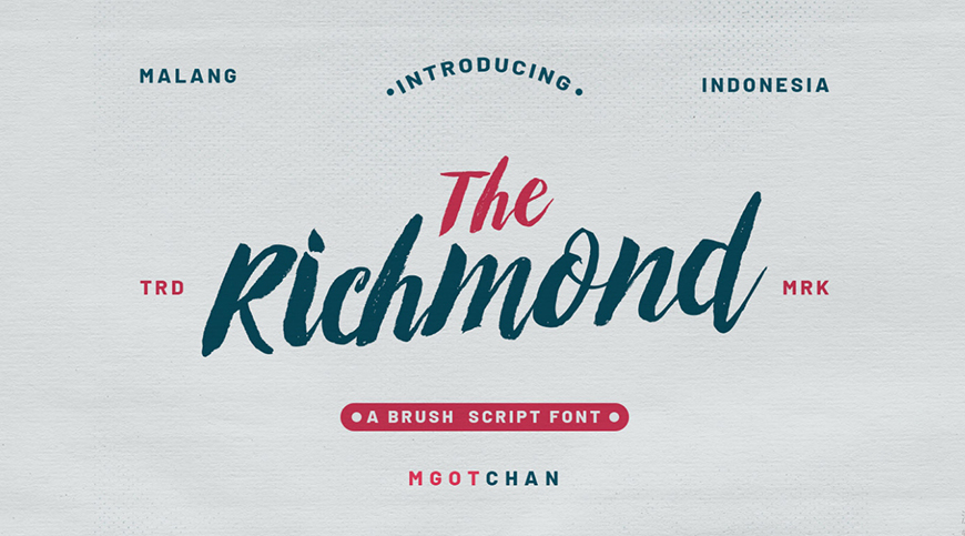 免费字体下载！一款流畅优雅随性自由的英文字体—Richmond