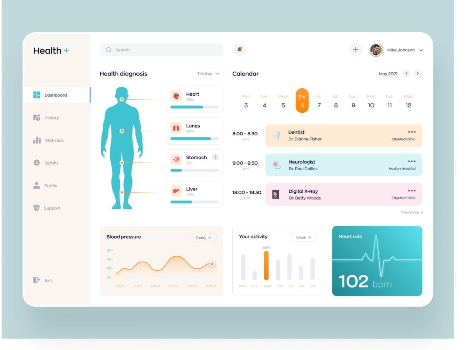 注意身体！12组医疗健康管理WEB界面设计灵感