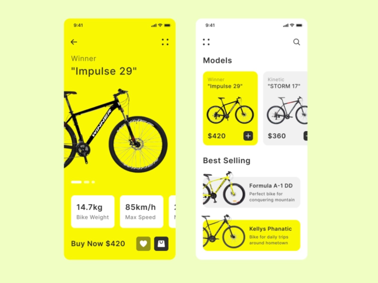 轻骑生活！12组自行车商店APP界面设计灵感