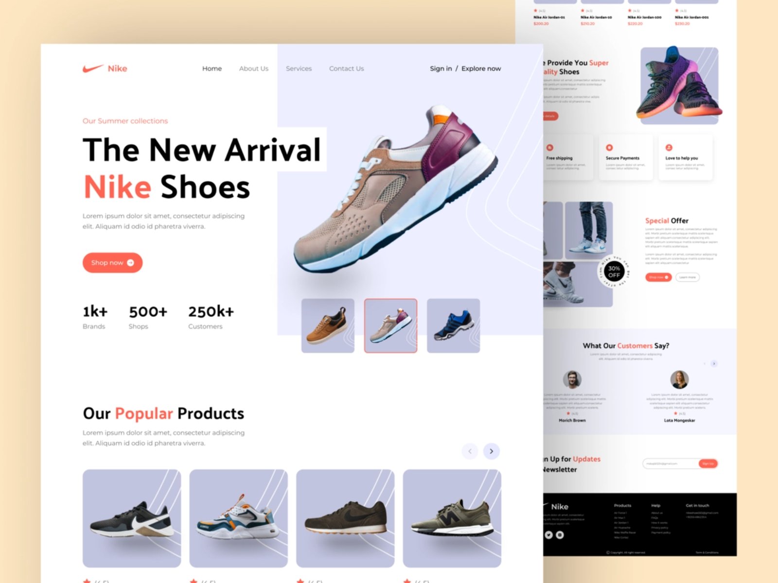 潮流ICON！12组球鞋产品WEB落地页界面设计灵感