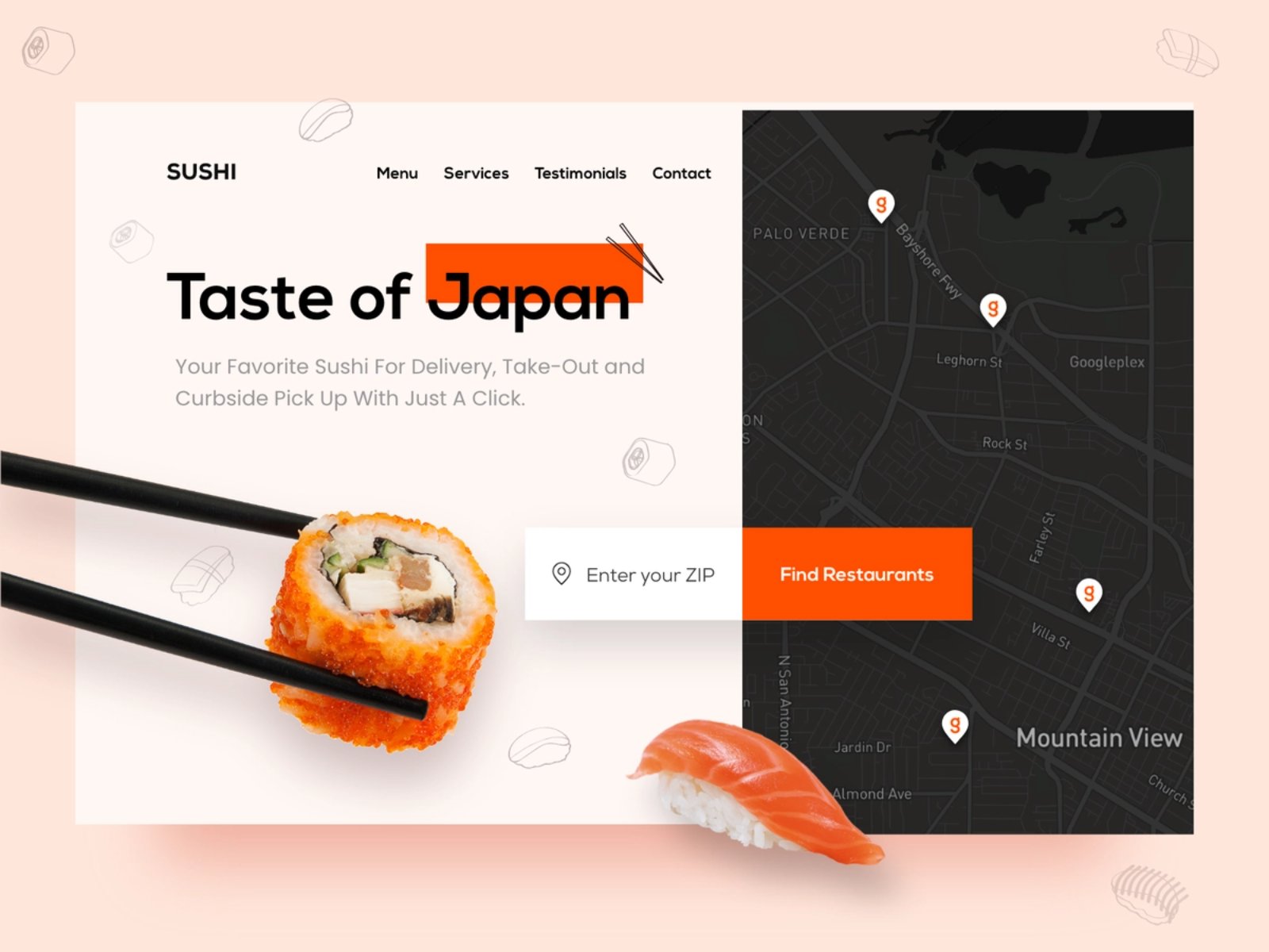 日料代表！12组寿司食物WEB界面设计灵感