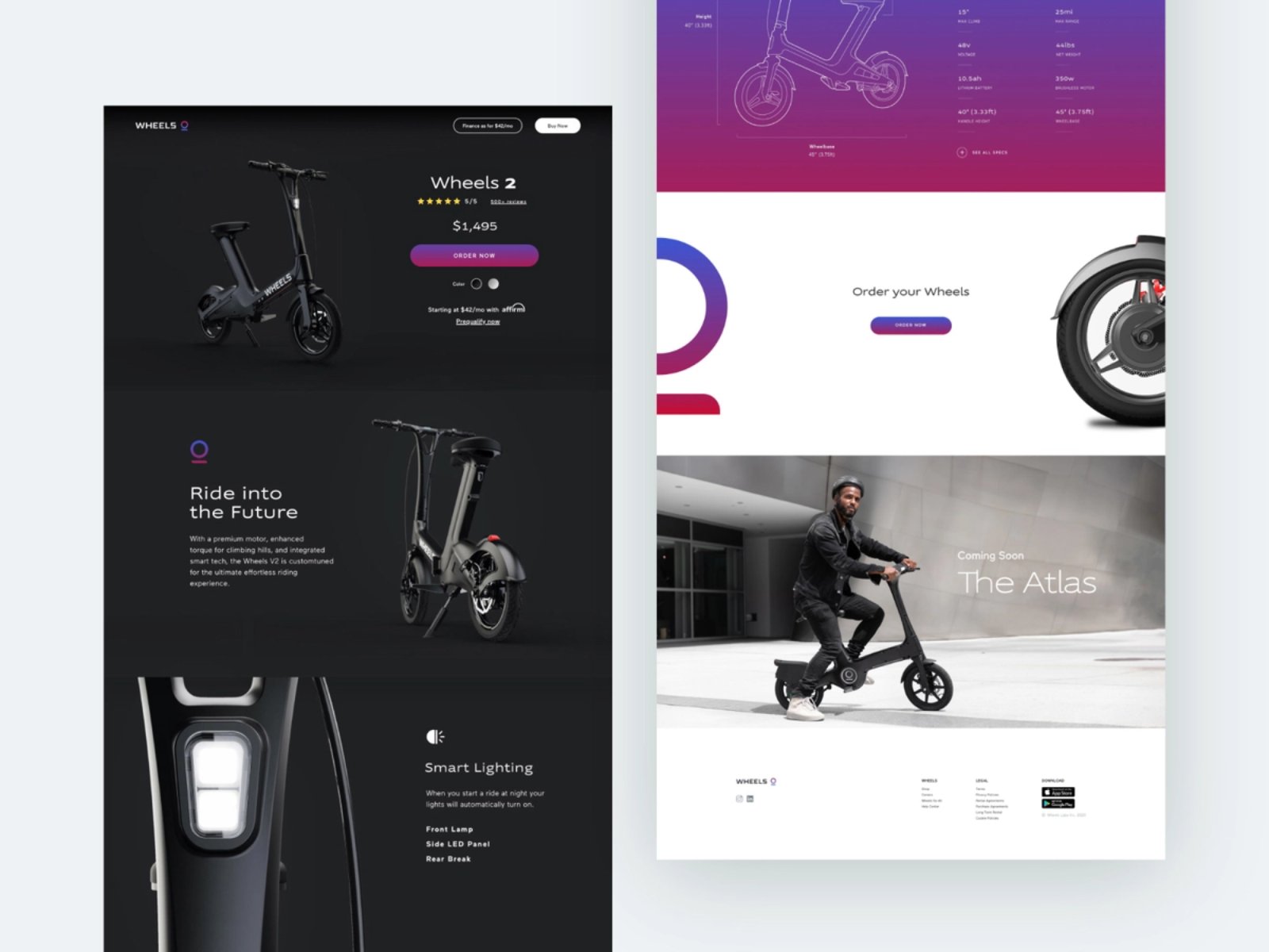 轻装出行！12组电动踏板车WEB界面设计灵感