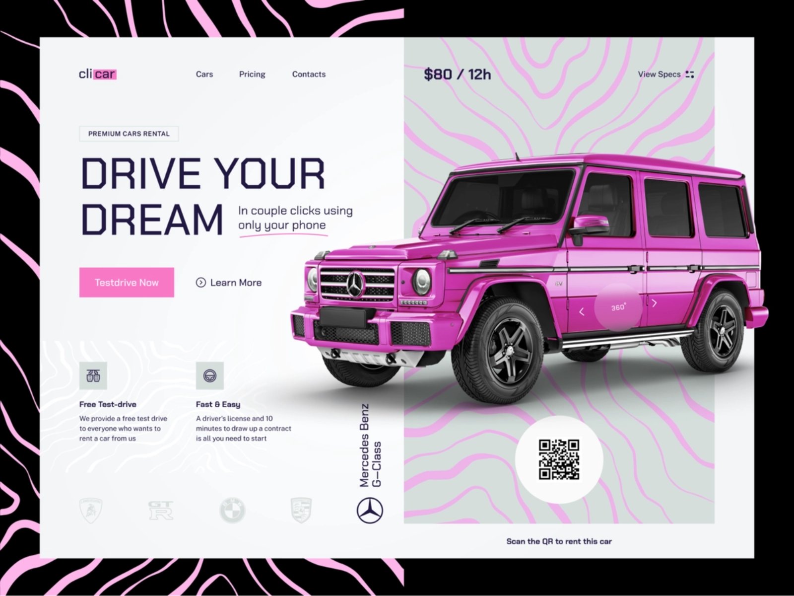 用车灵活！12组汽车租赁WEB界面设计灵感