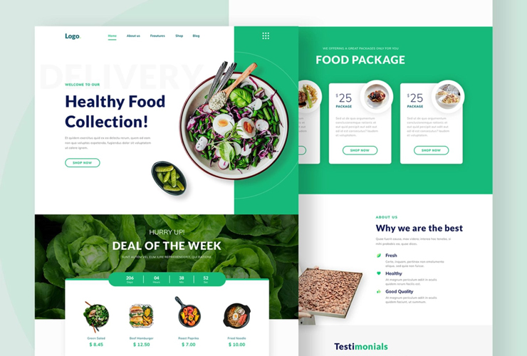 科学饮食！12组健康饮食计划WEB界面设计灵感
