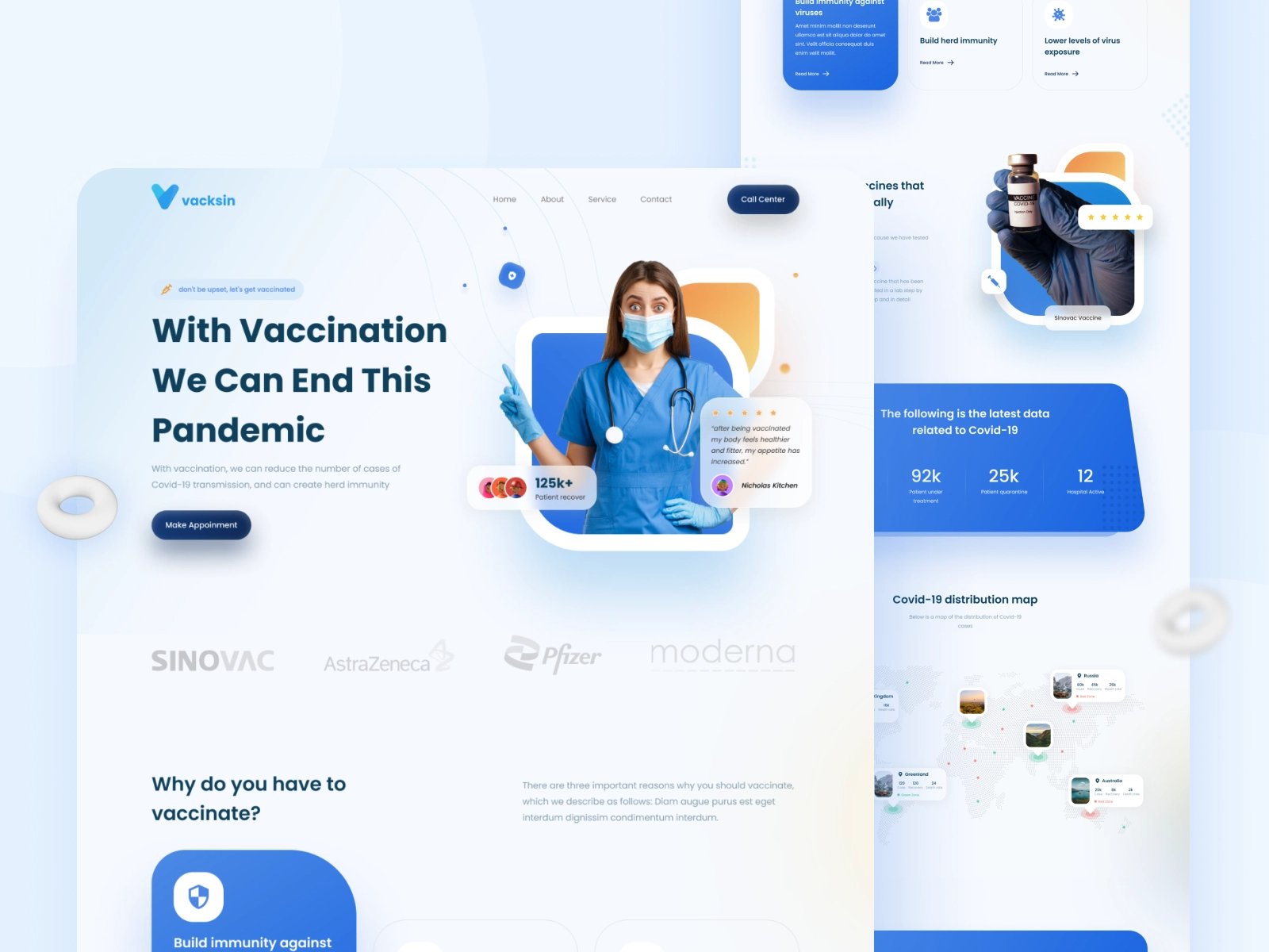 预防疾病！12组疫苗服务WEB界面设计灵感