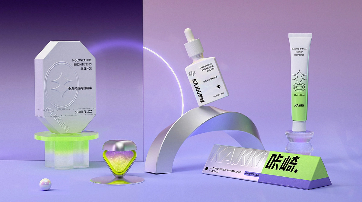 未来感酸性设计！彩妆产品包装设计