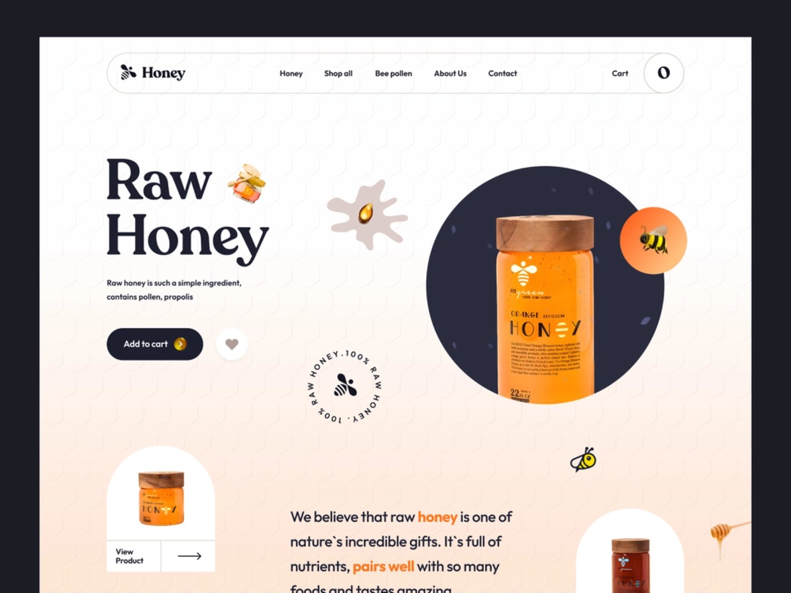 甜蜜健康！12组蜂蜜产品WEB界面设计灵感