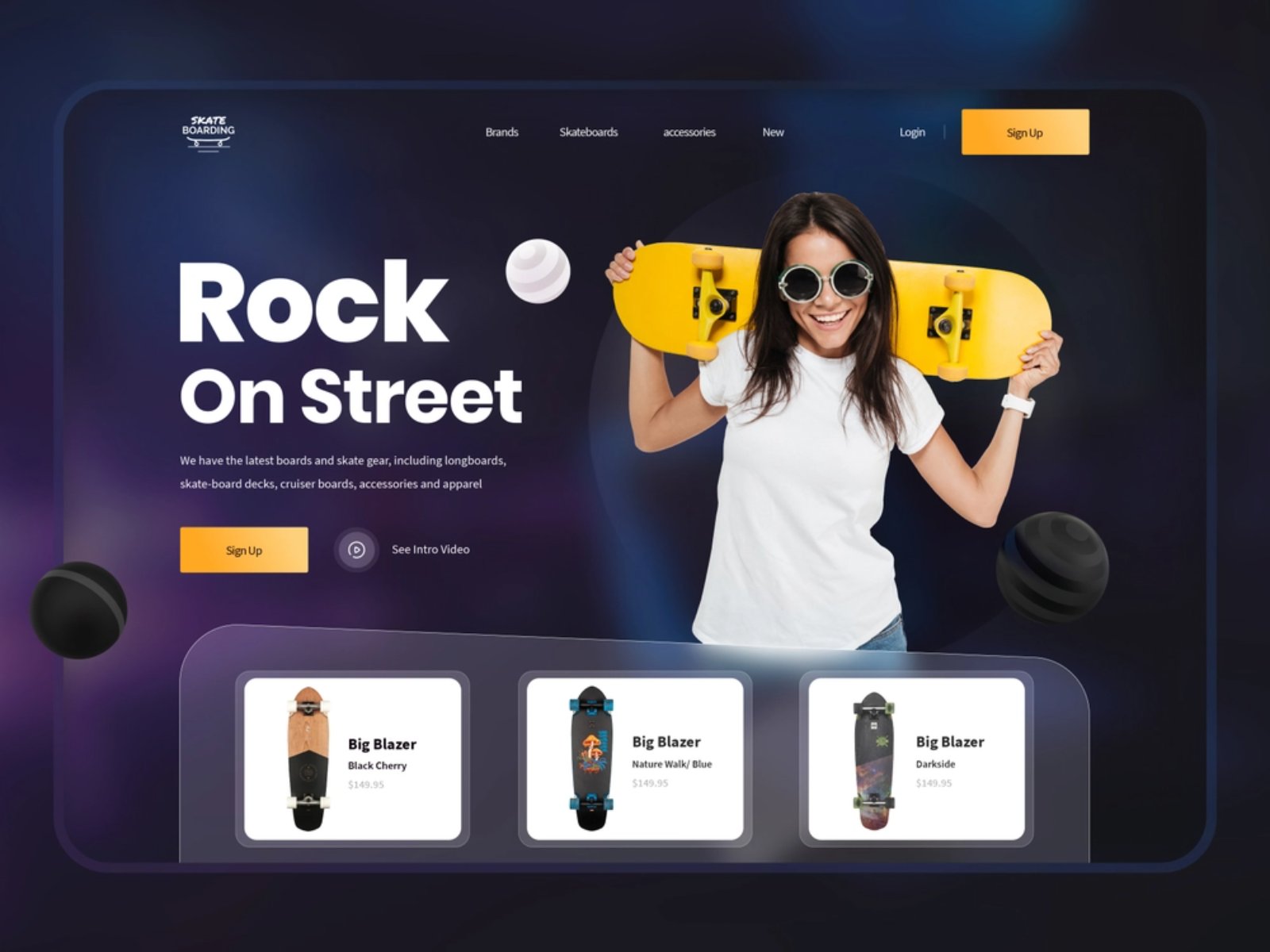 潮流运动！12组滑板产品WEB界面设计灵感