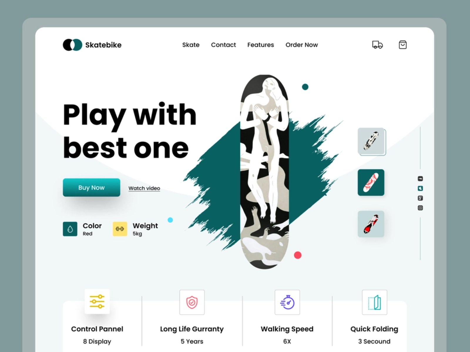 潮流运动！12组滑板产品WEB界面设计灵感