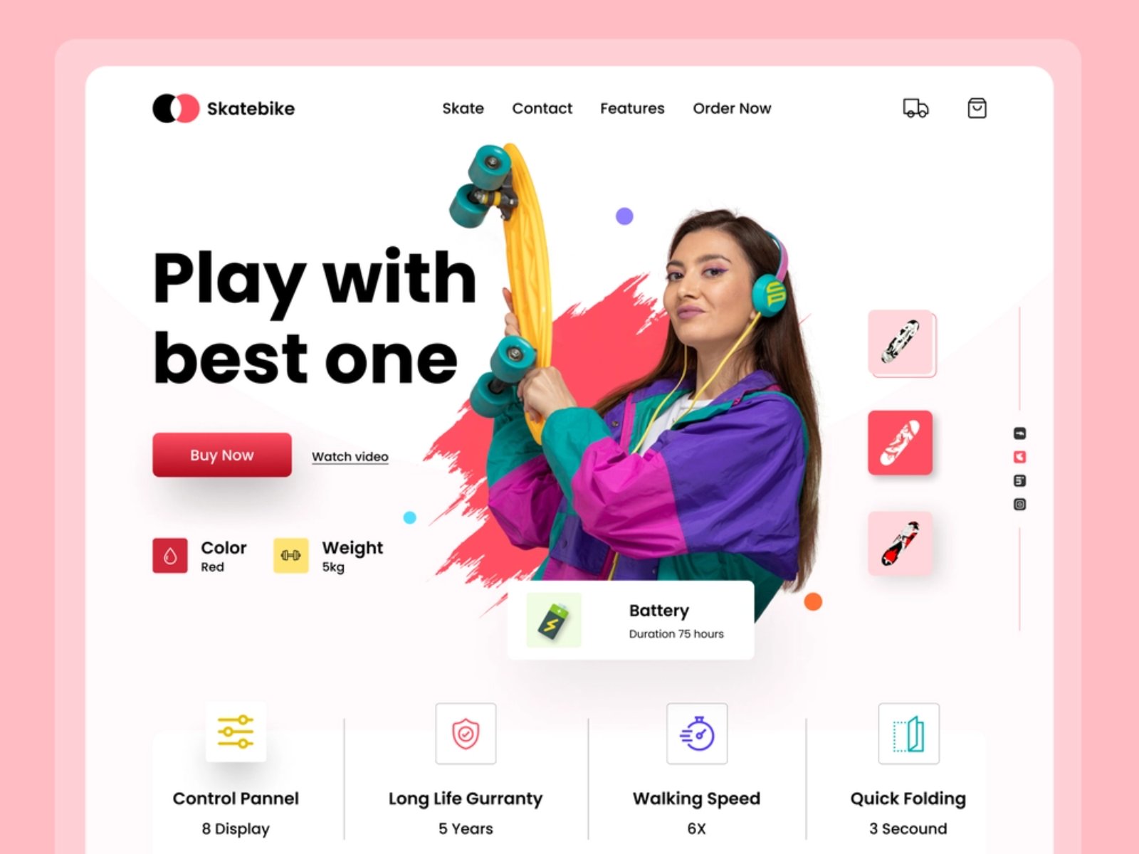 潮流运动！12组滑板产品WEB界面设计灵感