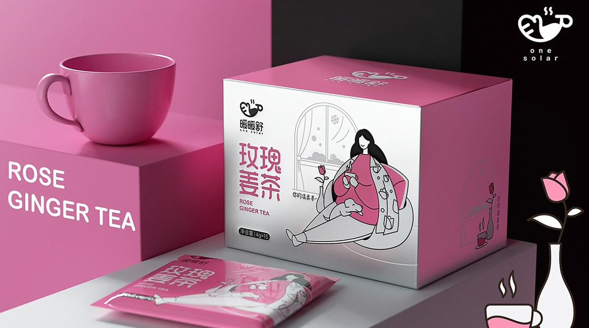 温馨插图！轻养生茶饮品牌VI设计