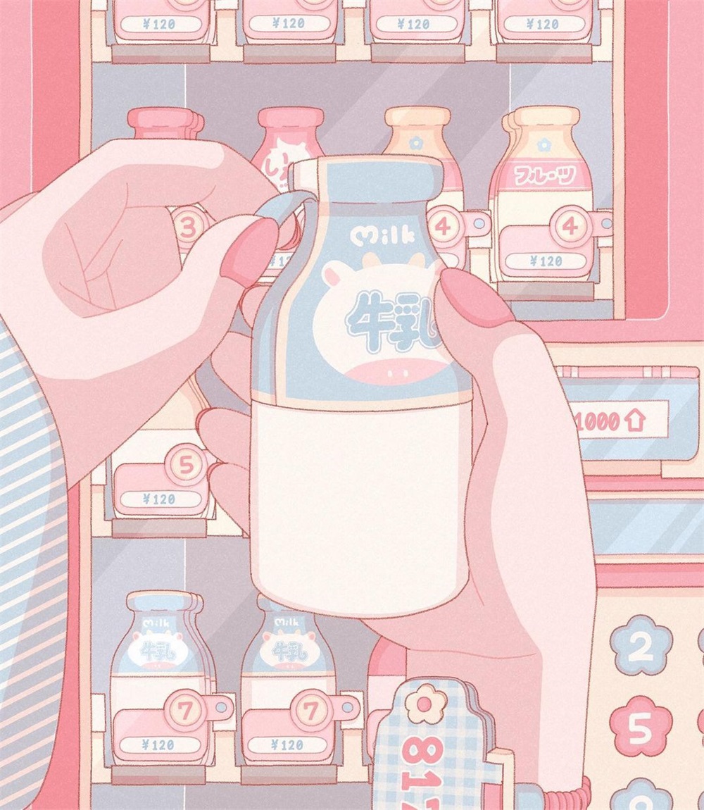 温温柔柔！12 张粉嫩的少女插画