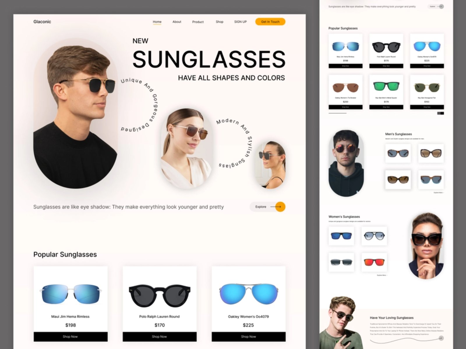 时尚实用！12组太阳眼镜WEB界面设计灵感