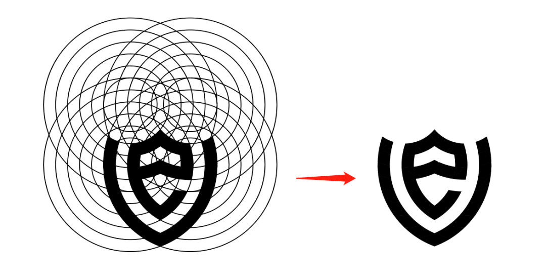 这LOGO怎么做？第69期：同心圆交叉网格绘制盾牌形logo