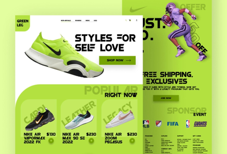 潮流ICON！12组球鞋产品WEB落地页界面设计灵感