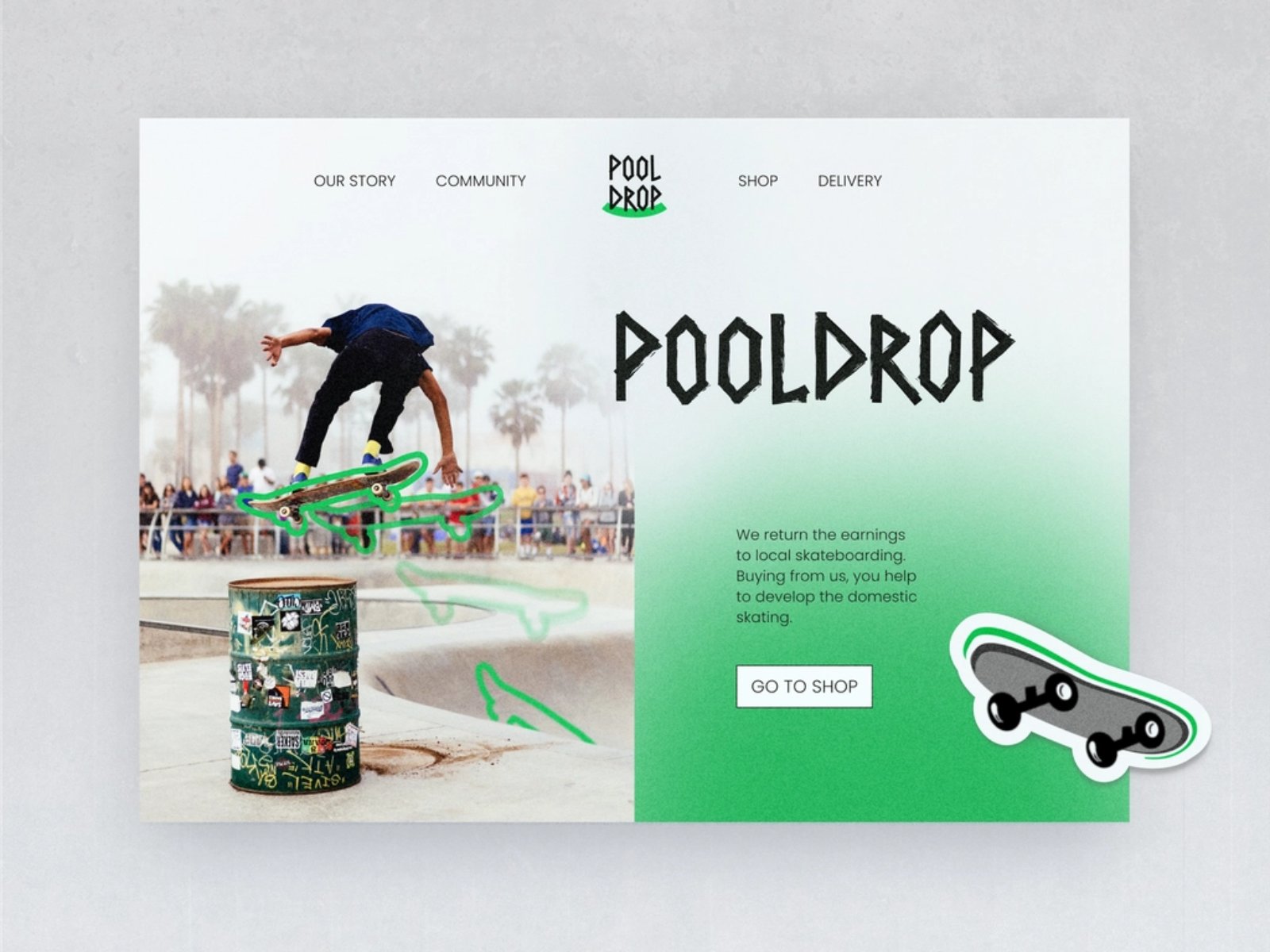 街头运动！12组滑板产品WEB界面设计灵感