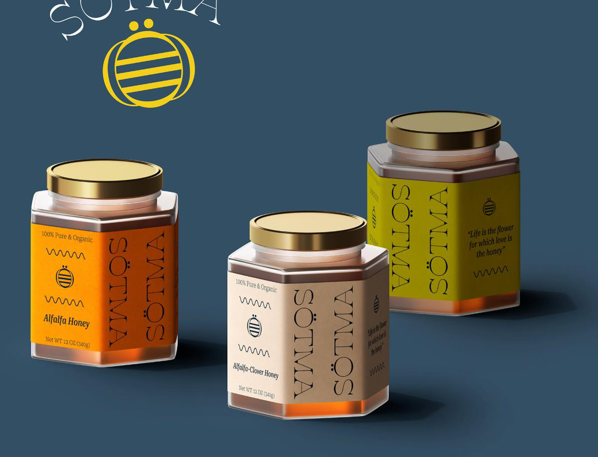 简约明亮！蜂蜜产品包装设计