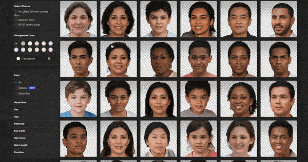 设计神器Generated Photos！智能AI生成不存在的人物肖像照片