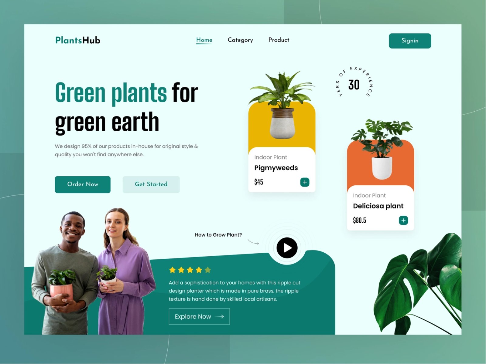 自然健康！12组绿植商店WEB网页设计灵感