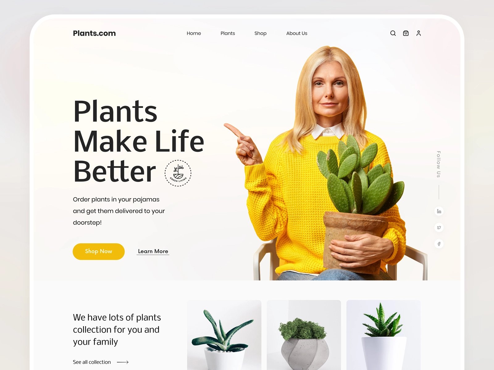 自然健康！12组绿植商店WEB网页设计灵感