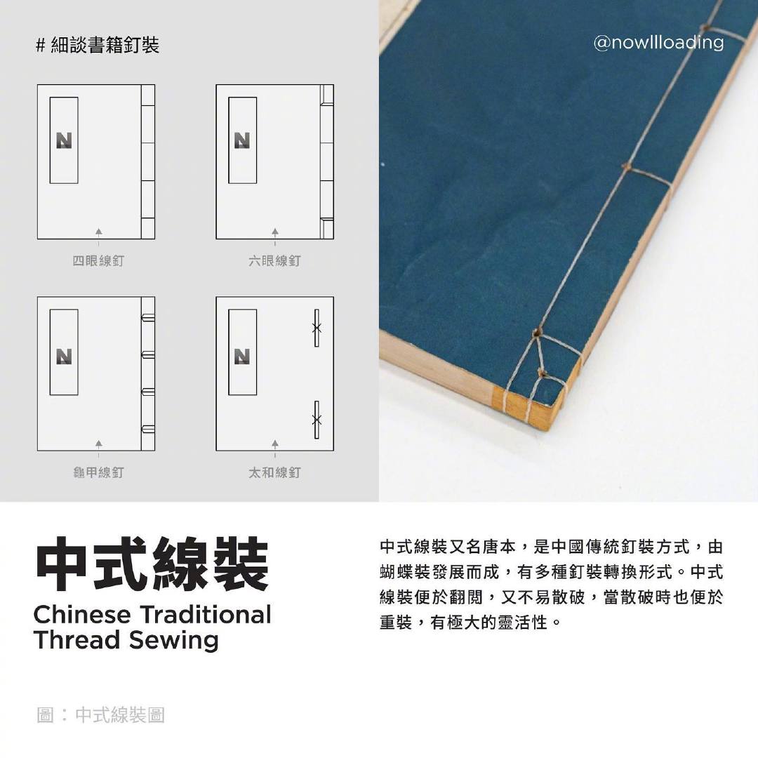 3 种常见的书籍线装装订方式！