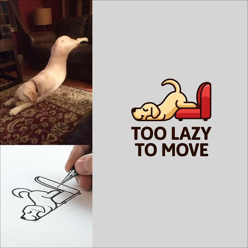 Alfrey Davilla！20款可爱描边美式卡通动物Logo设计第一弹