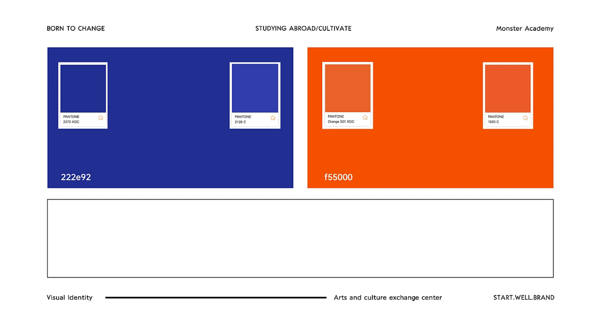 蓝橙对比！留学教育品牌VI设计
