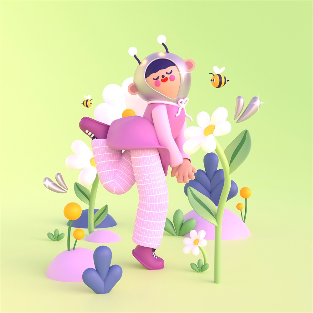 9 款甜美梦幻的 3D 小世界插画！