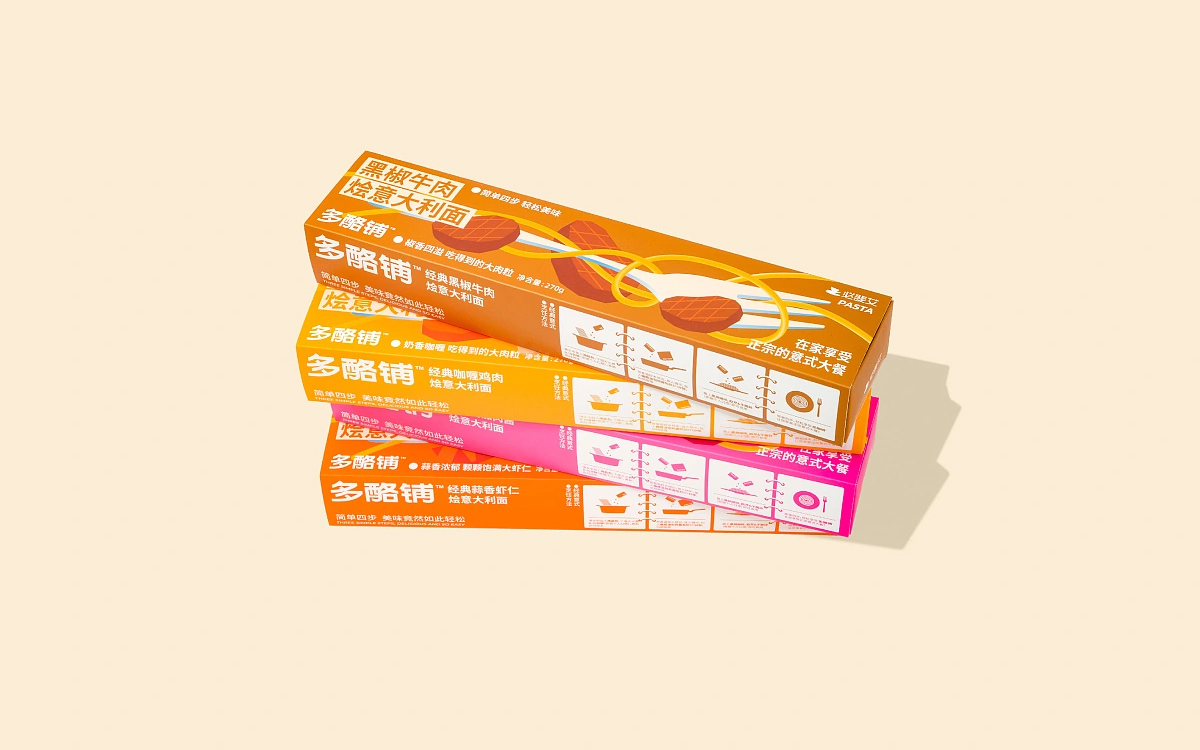 活力画风！意大利面食品包装设计