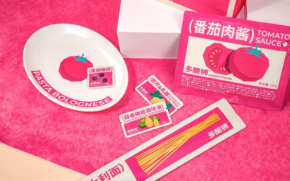活力画风！意大利面食品包装设计