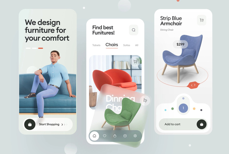 丰富空间！12组家具商城APP界面设计灵感