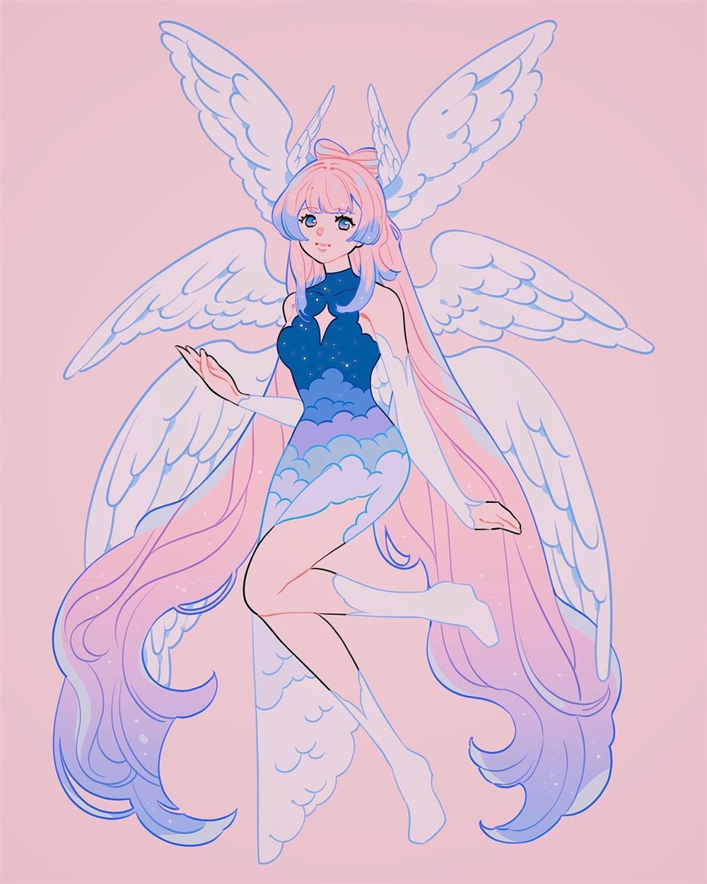 少女感十足！14 款粉嫩的漫画风格人物插画