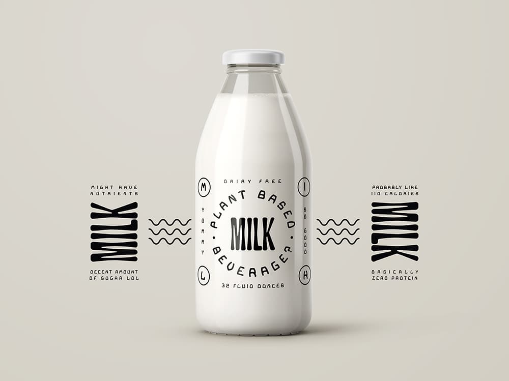 样机展示！18款奶制品牛奶元素Logo设计