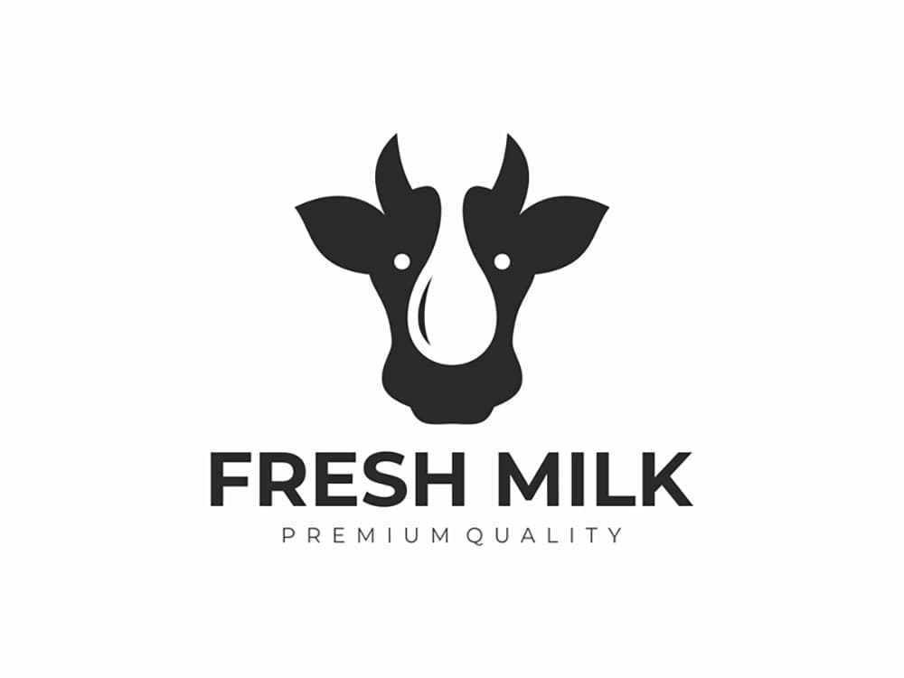 奶香四溢！16款牛奶元素液体形态Logo设计