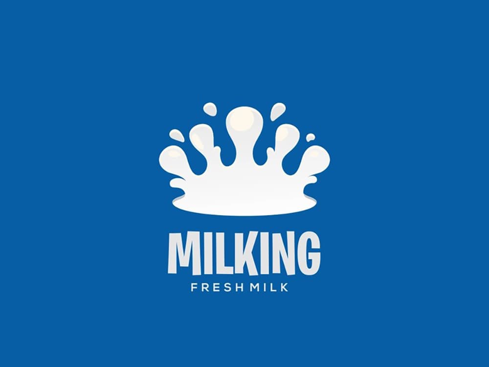 奶香四溢！16款牛奶元素液体形态Logo设计