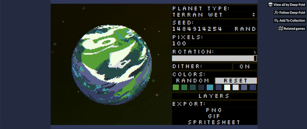 设计神器Pixel Planet Generator！像素风动态星球在线生成器