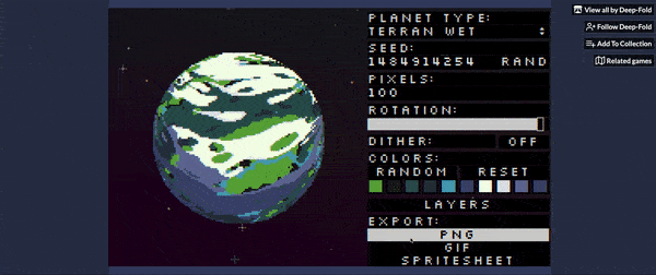 设计神器Pixel Planet Generator！像素风动态星球在线生成器