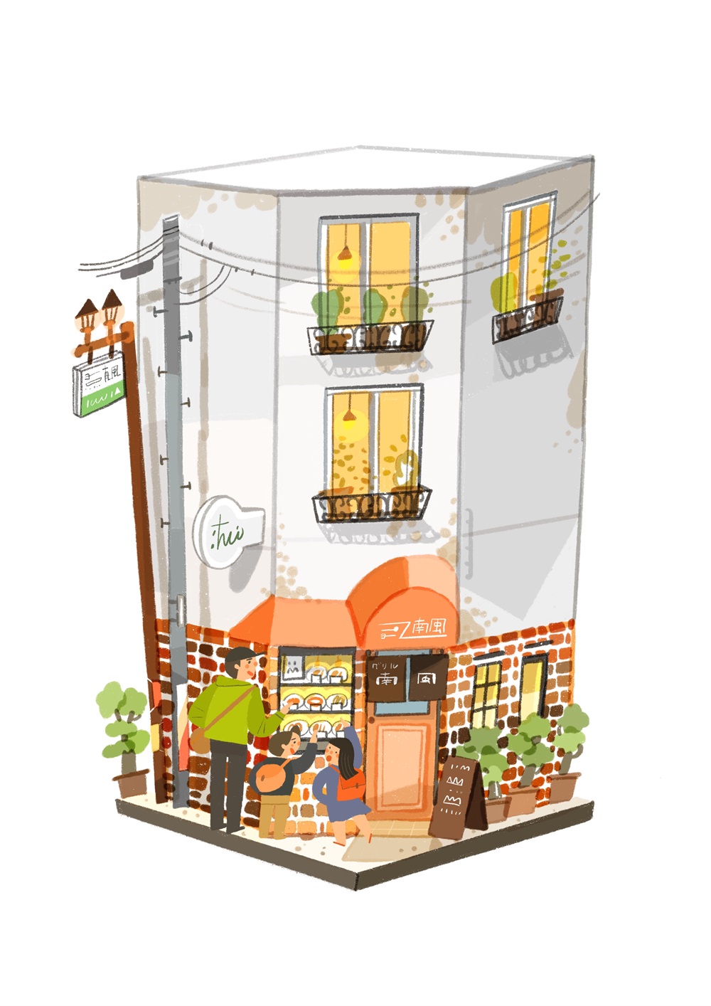 色彩清丽！16 款手绘风格日式小房子插画