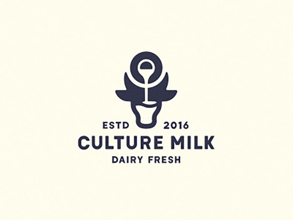奶香四溢！18款牛奶容器元素Logo设计