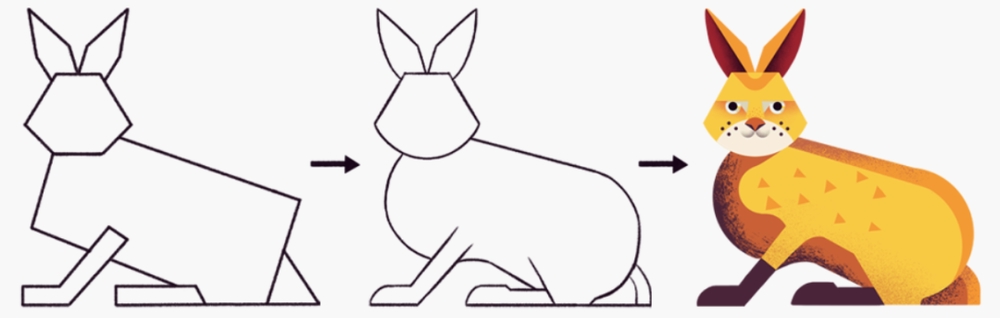 手绘教程！兔年画兔兔，手把手教你搞定扁平风兔子插画