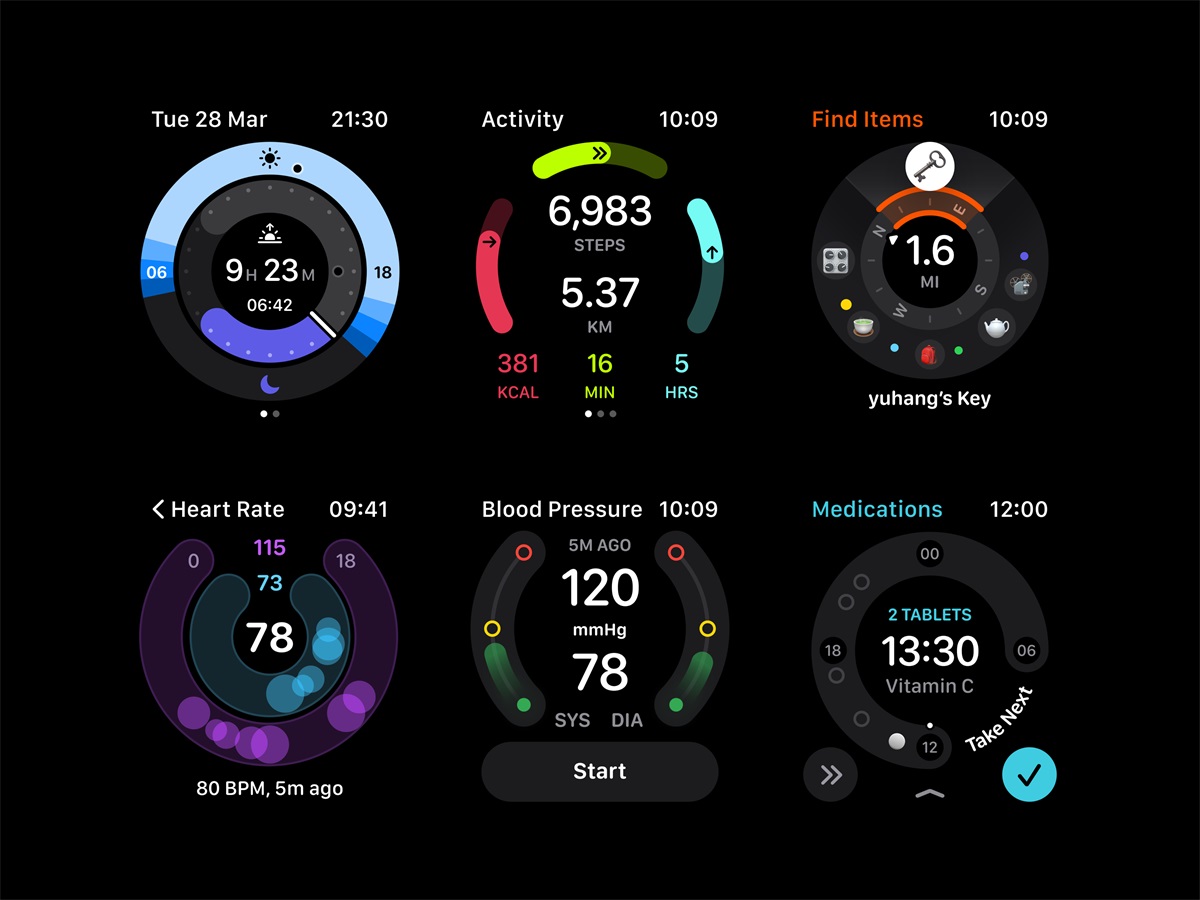 现代时尚！12张 Apple Watch UI概念设计