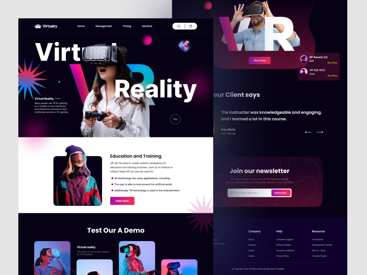 时尚专业！12张VR工具网站WEB设计