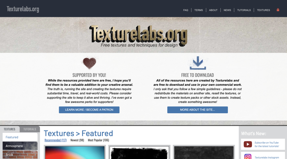 设计神器Texturelabs！免费可商用的超高清纹理素材站