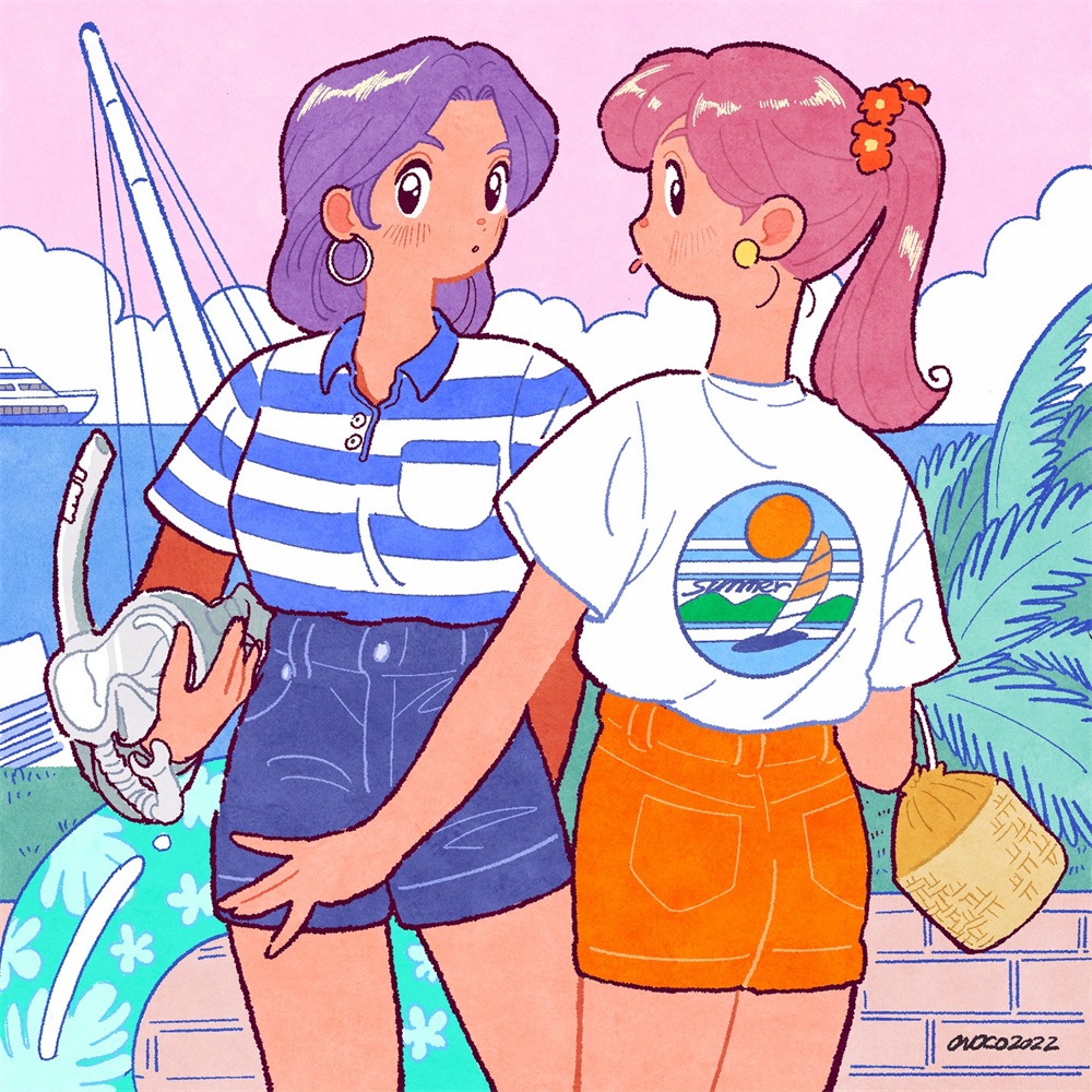 清新自然！12张线条细腻的日式人物插画