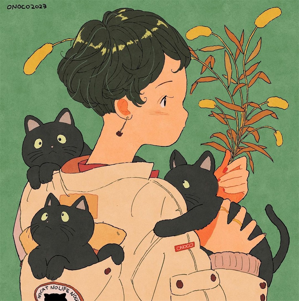 清新自然！12张线条细腻的日式人物插画